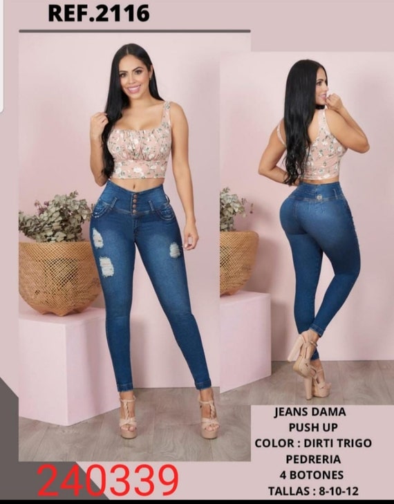 Pantalón Jeans con exclusivo diseño levanta cola Colombiano que resalta la  figura de la mujer. Pantalón Vaquero Jeans -  Portugal