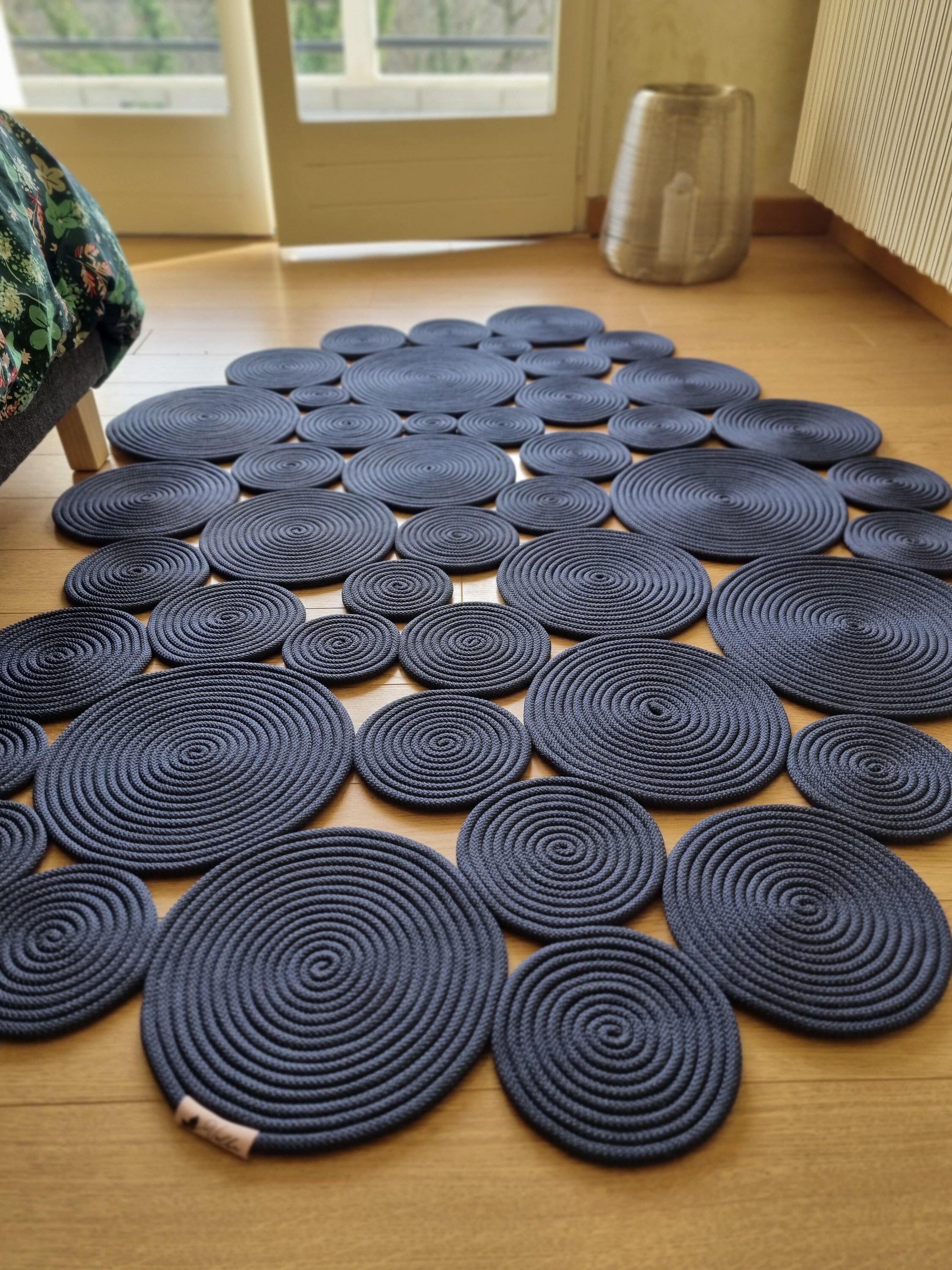 Rug Made Of Rope, 64x44 Pouce/165x113cm, Modern Carpet in France, Decorative Rug, Exclusive Design, 