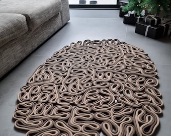 Teppichdesign, 112 x 80 cm, handgefertigt in Frankreich, Outdoor-Teppich, moderner Teppich, modischer Teppich, Badematte, Teppich für Kinderzimmer