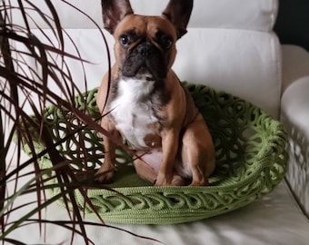 Handgefertigter Designer-Hunde- und Katzenkorb aus Seil aus Frankreich