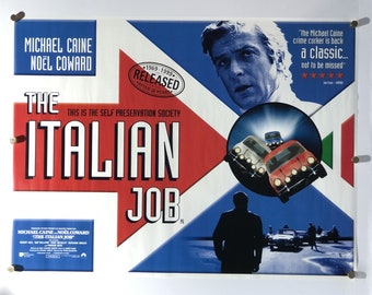 The Italian Job BFI 30th Anniversary 1999 re-release Original British Quad Movie Poster