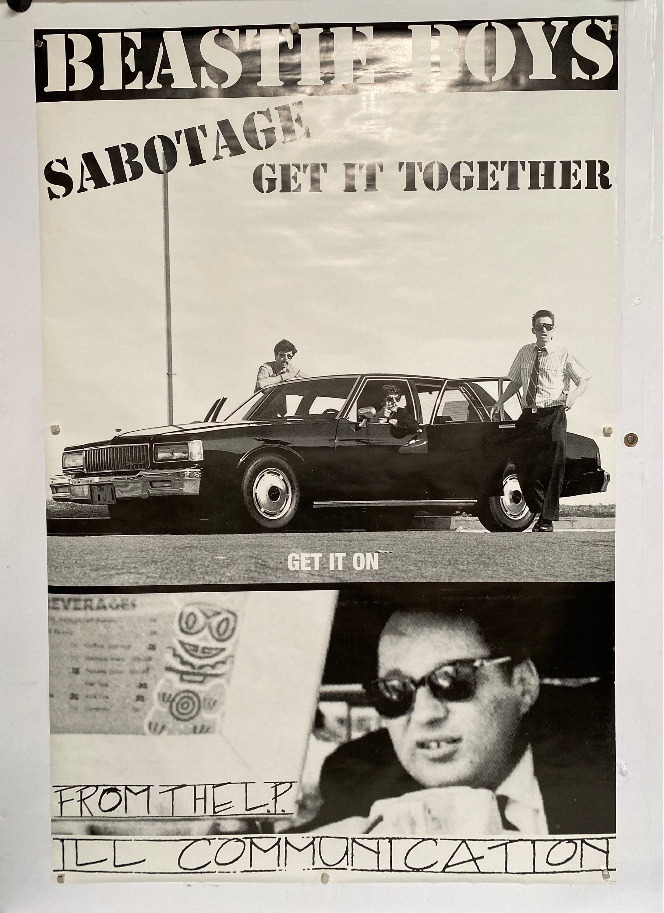Vintage 1994 Hip Hop Rap Beastie Boys Sabotage Promo Poster 40 X