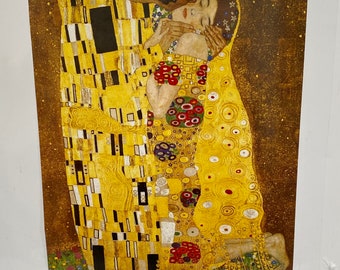 グスタフ・クリムト、接吻、リトグラフ、オフセットプルーフ、4fbg。 +