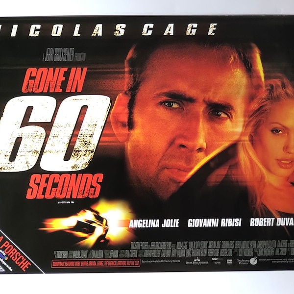 Gone In 60 Seconds 2000 British Quad Movie Poster