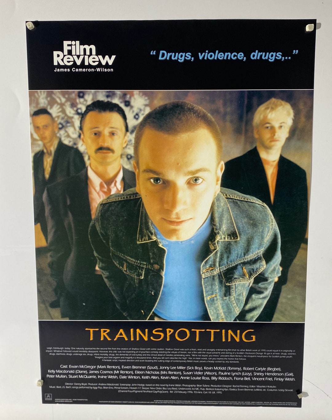 Trainspotting Film Review James Cameron Wilson Original Poster 1998 Etsy