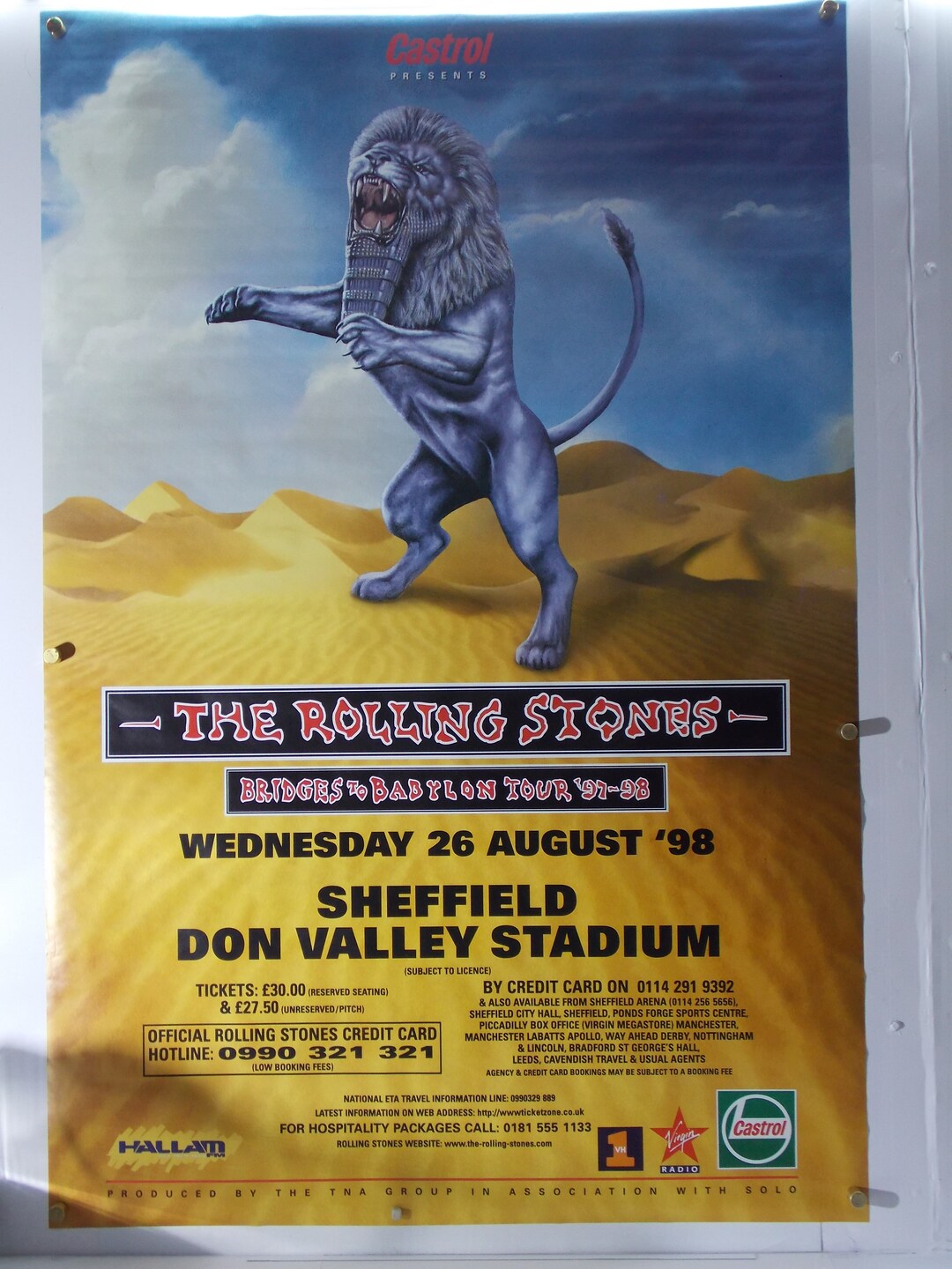 Vintage Original 1998 Rolling Stones Bridges to Babylon Tour