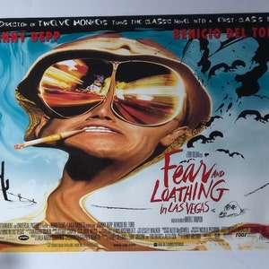 Miedo y asco en Las Vegas 1998 Póster original de la película cuádruple británica