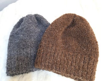 Handgestrickte warme Alpaka Wintermütze