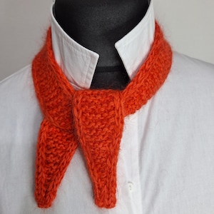 Hand knitted  red elegant small Sophie scarf