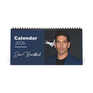 Jon Bernthal 2026 Desk Calendar | Premium Spiral Bound Celebrity Photo Calendar | High-Quality Fan Gift & Desk Décor