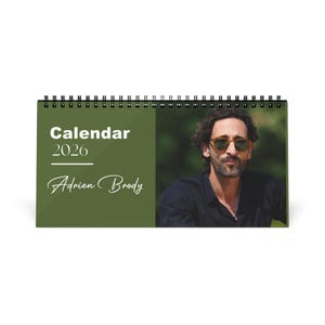 Adrien Brody 2026 Desk Calendar | Premium Spiral Bound Celebrity Photo Calendar | High Quality Collectible Gift for Fans & Desk Décor