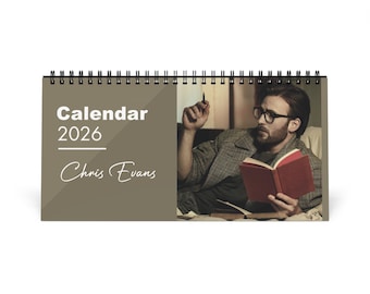 Chris Evans 2026 Desk Calendar |  Monthly Planner | Actor Gift | Celebrity Calendar