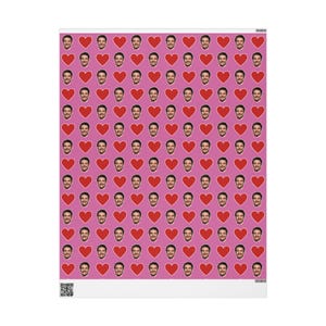 Pedro Pascal Pink Heart Gift Wrap Paper | Cute Actor Face Wrapping Paper | Fun Romantic Gift Wrap for Fans & Special Occasions image 8