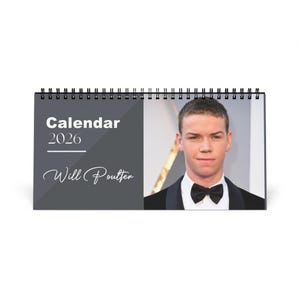 Will Poulter 2026 Desk Calendar | Premium Spiral Bound Celebrity Photo Calendar | High-Quality Fan Gift & Desk Décor