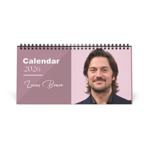 Lucas Bravo 2026 Desk Calendar | Premium Spiral Bound Celebrity Photo Calendar | High-Quality Fan Gift & Desk Décor