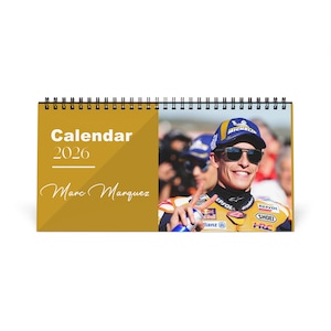 Marc Márquez 2026 Desk Calendar | Premium Spiral Bound MotoGP Star Photo Calendar | High-Quality Fan Gift & Desk Décor