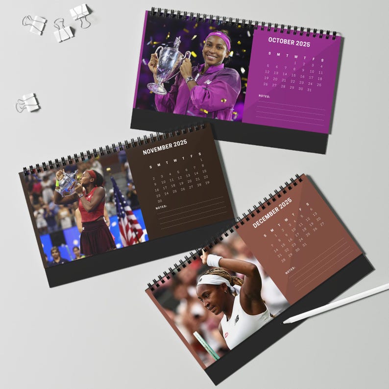 Coco Gauff 2025 Desk Calendar Tennis Star & Grand Slam Champion Coco