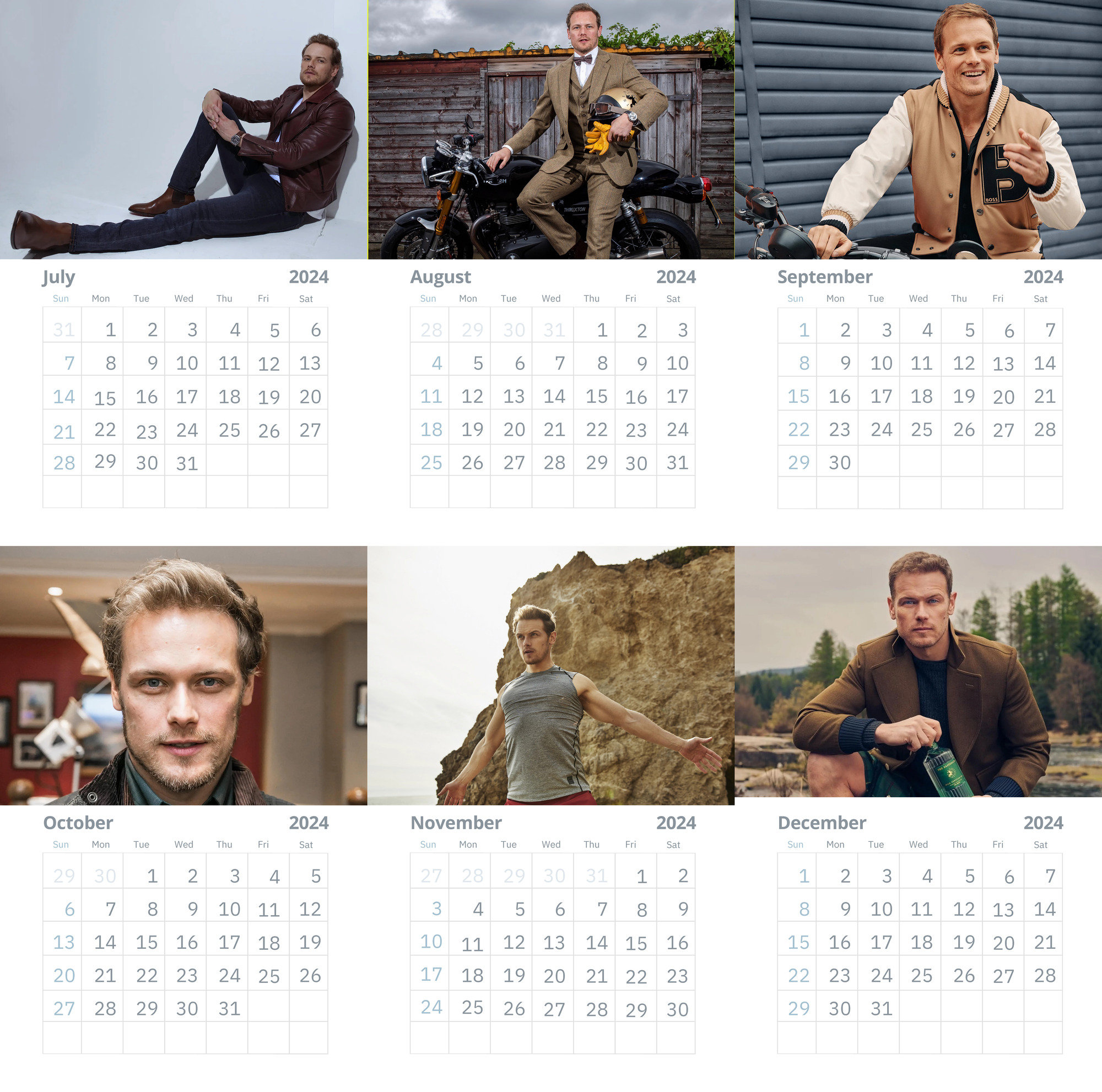 Sam Heughan Wall Calendar 2025 large Size Etsy