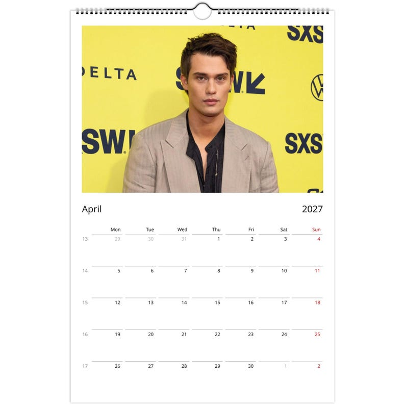 Nicholas Galitzine 2027 Calendar, Collectible Wall Calendar, Premium ...