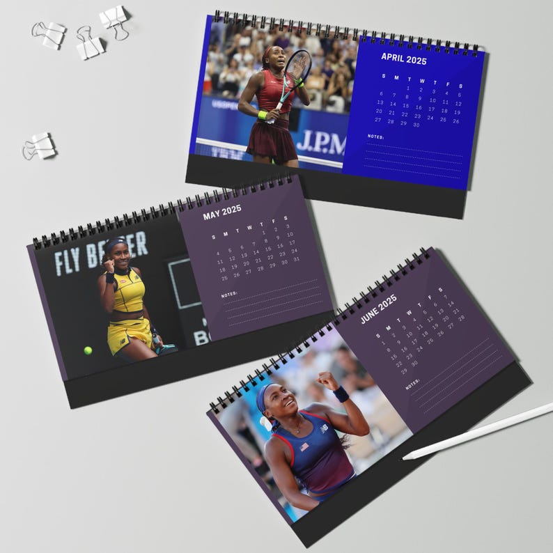 Coco Gauff 2025 Desk Calendar Tennis Star & Grand Slam Champion Coco
