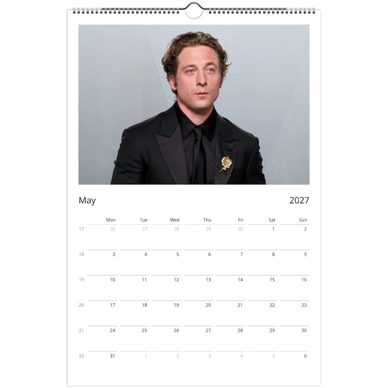 Jeremy Allen White 2027 Calendar, Collectible Wall Calendar, Premium ...