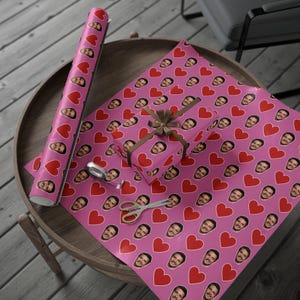 Pedro Pascal Pink Heart Gift Wrap Paper | Cute Actor Face Wrapping Paper | Fun Romantic Gift Wrap for Fans & Special Occasions image 5
