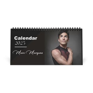 Marc Marquez 2025 Desk Calendar | MotoGP Racer Monthly Planner | Motorcycle Gift | Motorsports Memorabilia | Office Decor