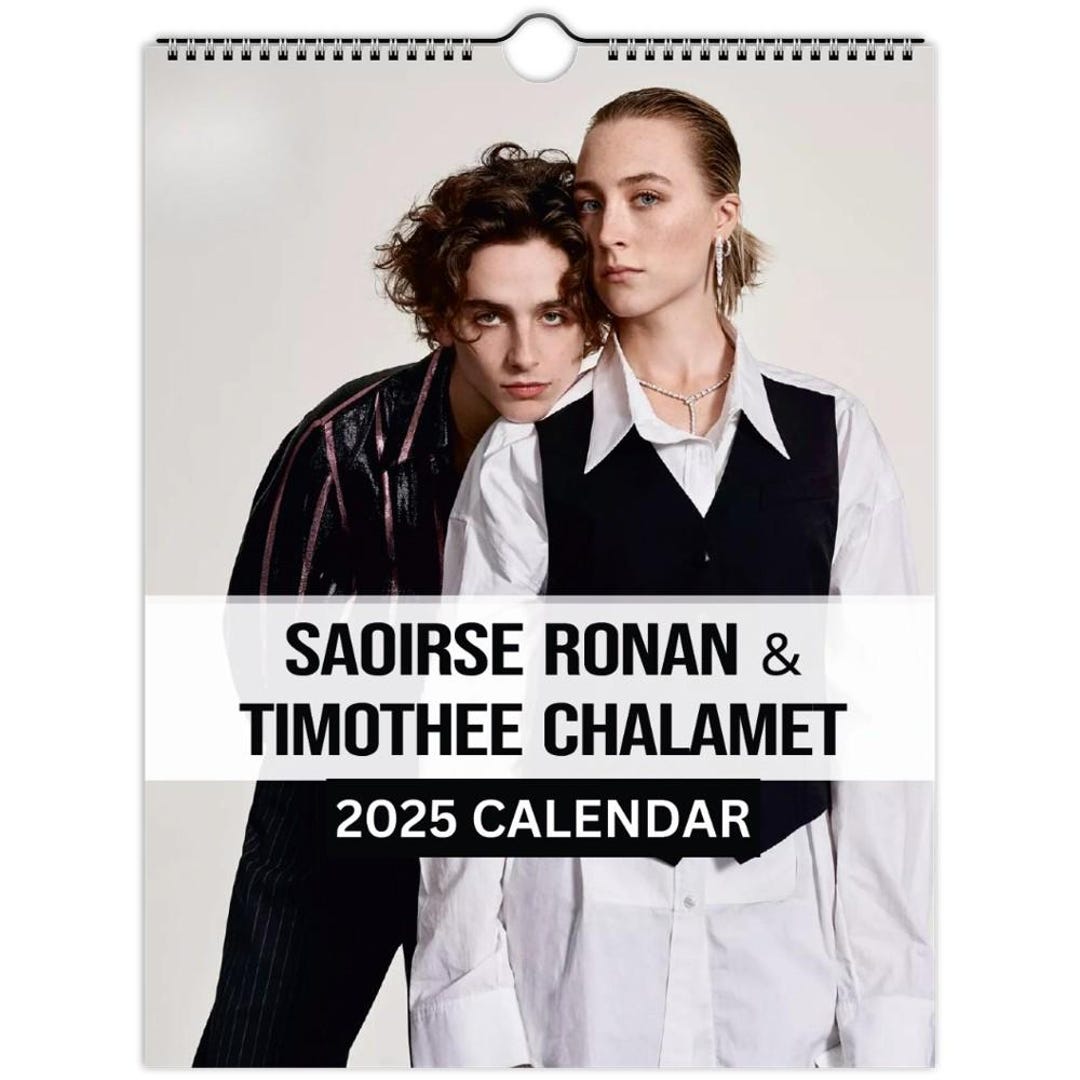 Saoirse Ronan & Timothée Chalamet Wall Calendar 2025 Large, Fan Gift