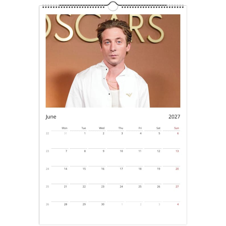 Jeremy Allen White 2027 Calendar, Collectible Wall Calendar, Premium ...