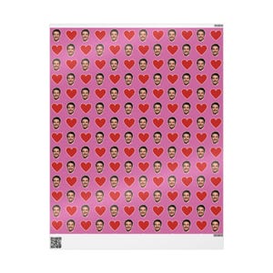 Pedro Pascal Pink Heart Gift Wrap Paper | Cute Actor Face Wrapping Paper | Fun Romantic Gift Wrap for Fans & Special Occasions image 9