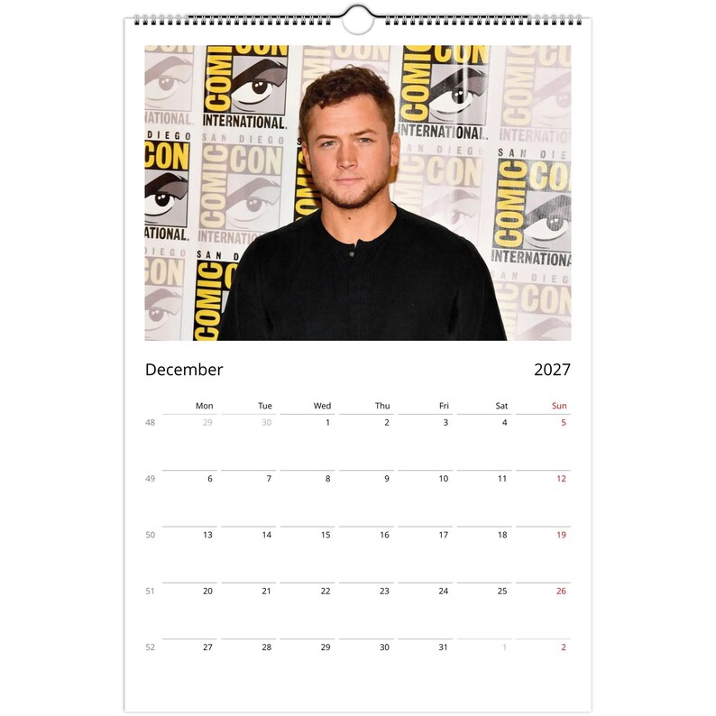 Taron Egerton 2027 Calendar, Collectible Wall Calendar, Premium Photo ...