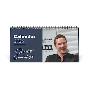 Benedict Cumberbatch 2026 Desk Calendar | Premium Spiral-Bound Celebrity Photo Calendar | Elegant Collectible Gift for Fans & Desk Décor