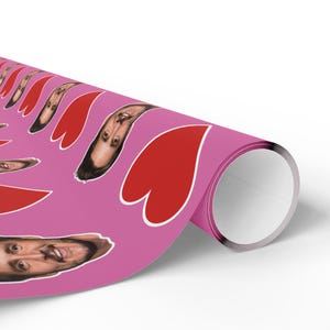 Pedro Pascal Pink Heart Gift Wrap Paper | Cute Actor Face Wrapping Paper | Fun Romantic Gift Wrap for Fans & Special Occasions image 7