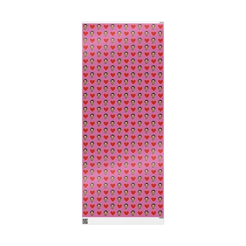 Pedro Pascal Pink Heart Gift Wrap Paper | Cute Actor Face Wrapping Paper | Fun Romantic Gift Wrap for Fans & Special Occasions image 11