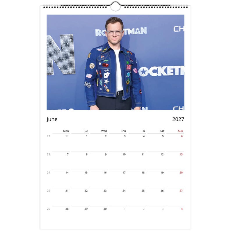 Taron Egerton 2027 Calendar, Collectible Wall Calendar, Premium Photo ...