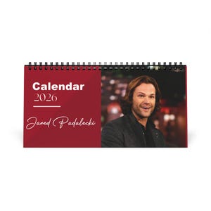 Jared Padalecki 2026 Desk Calendar | Premium Spiral Bound Celebrity Photo Calendar | High-Quality Fan Gift & Desk Décor