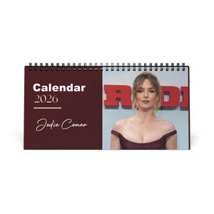 Jodie Comer 2026 Desk Calendar | Premium Spiral Bound Celebrity Photo Calendar | High-Quality Fan Gift & Desk Décor