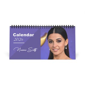 Naomi Scott 2026 Desk Calendar | Premium Spiral Bound Celebrity Photo Calendar | High-Quality Fan Gift & Desk Décor