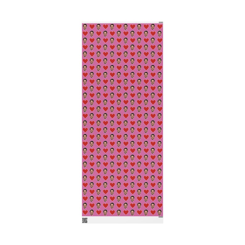Pedro Pascal Pink Heart Gift Wrap Paper | Cute Actor Face Wrapping Paper | Fun Romantic Gift Wrap for Fans & Special Occasions image 10