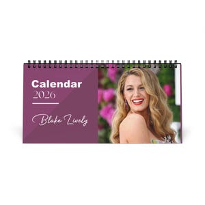 Blake Lively 2026 Desk Calendar | Elegant Celebrity Photo Calendar | Premium Spiral-Bound Collectible Gift for Fans & Desk Décor
