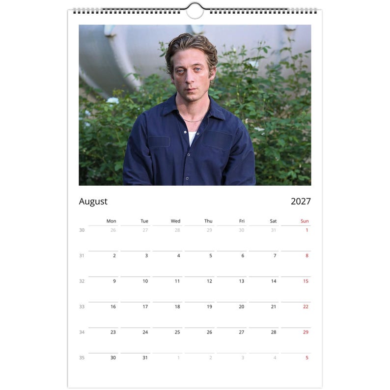 Jeremy Allen White 2027 Calendar, Collectible Wall Calendar, Premium ...