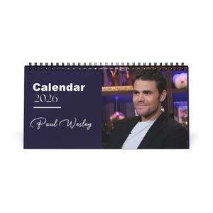 Paul Wesley 2026 Desk Calendar | Premium Spiral Bound Celebrity Photo Calendar | High-Quality Fan Gift & Desk Décor