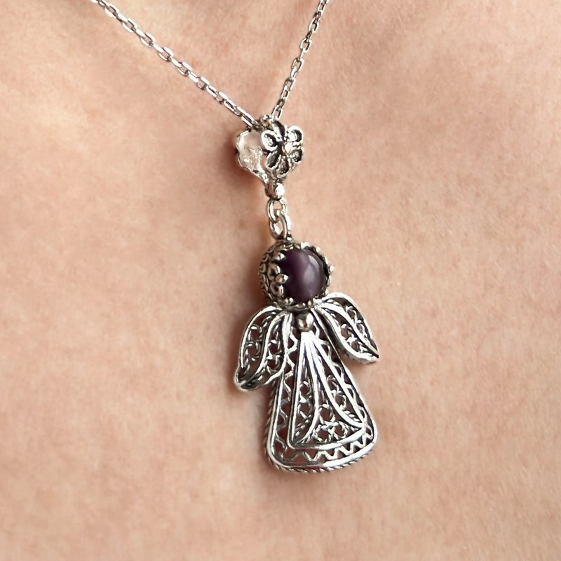 SCHUTZENGEL ANHÄNGER, KETTE ZUR TAUFE, 925 SILBER