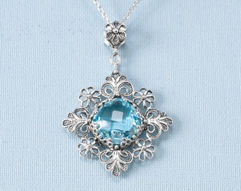 [韓国人気ジュエリー] nff blue stone silver necklace Gold Necklace Sapphire Stone | Blue Sapphire Necklace White