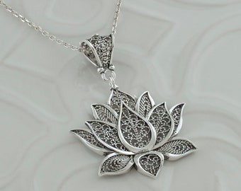 Handmade Sterling Silver Lotus Flower Earrings Handmade Sterling Silver Lotus Flower Earrings