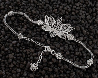 Handmade Sterling Silver Lotus Flower Earrings Handmade Sterling Silver Lotus Flower Earrings