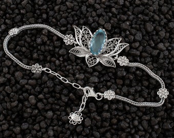 アクセサリーその他 EERA Woman Jewel Blue CHEB27 BLUE Pear-Shaped London Blue Topaz & White Lab-Created Sapphire