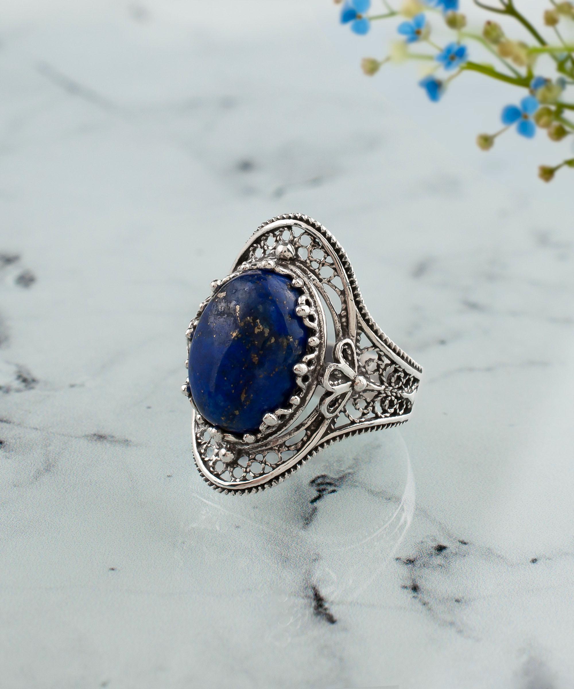 アクセサリー VINTAGE HERMES RING(LAPIS LAZULI) Authentic HERMES Ring Lapis Lazuli Vintage Stone Sterling
