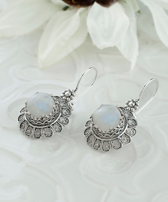 fatti a mano in argento sterling 925, forma rotonda - Orecchini