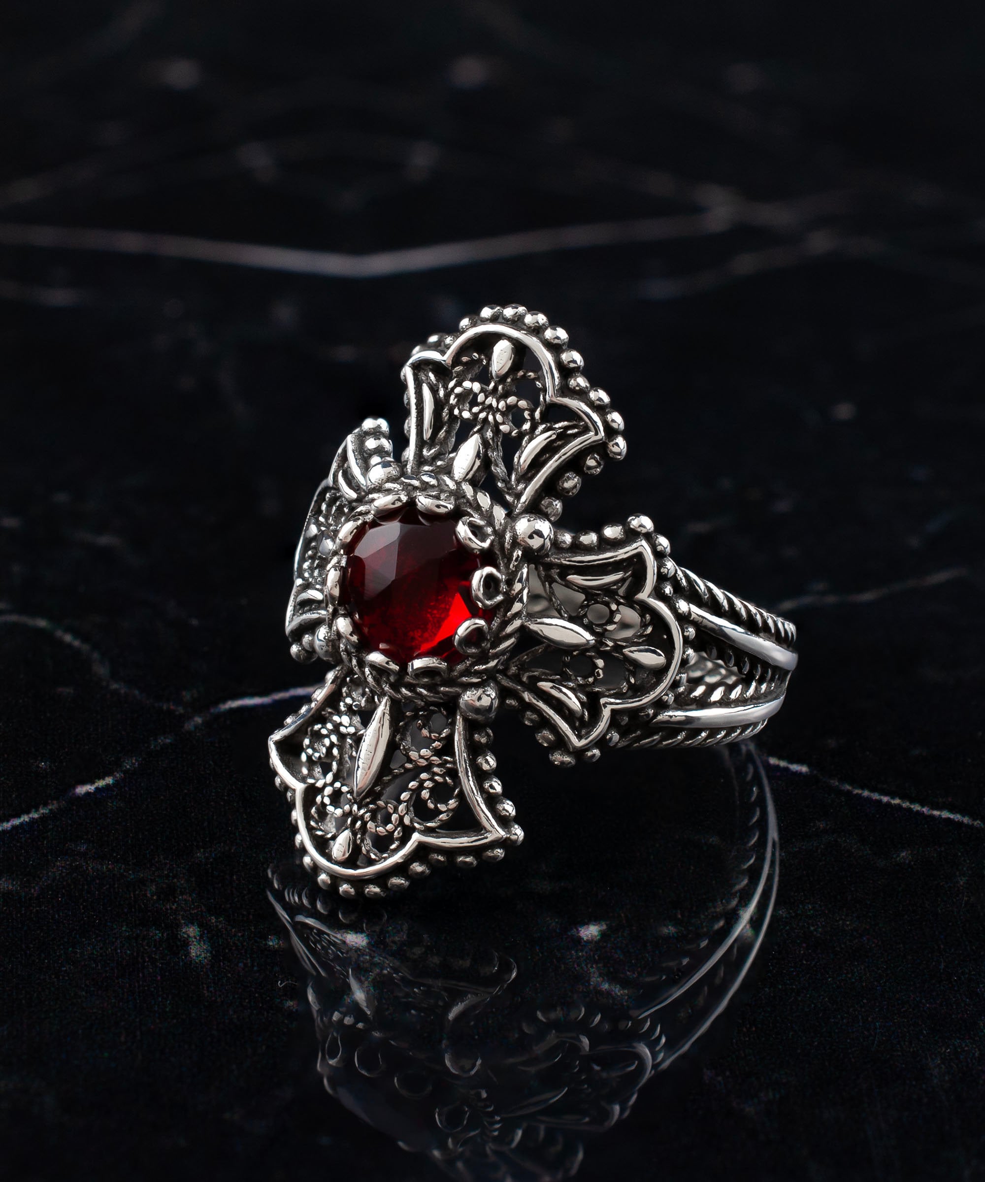 Gothic Cross Band Ring-SILVER925-クロスリング 【公式通販】